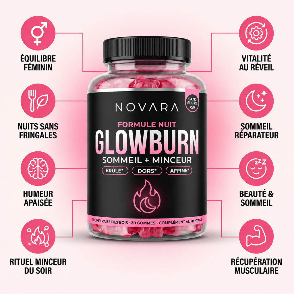 GlowBurn | Gummies brûle-graisses pour la nuit - Fraise des bois