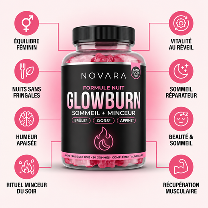 GlowBurn | Gummies brûle-graisses pour la nuit - Fraise des bois